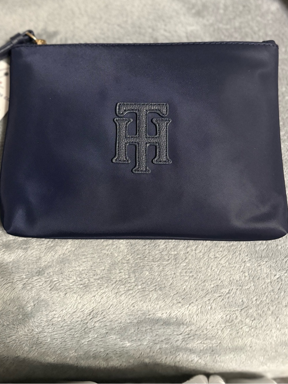 Tommy Hilfiger Navy Embossed TH Logo Pouch